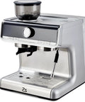 Straight Up Professional Espresso Machine With Built In Grinder And Pid Temp Control To Pour Legit Crema And Swift Shots Using 58Mm Portafilter with sleek silver design.