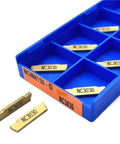 Premium Carbide Lathe Tool For Precision Cut Off And Grooving With High Hardness Wear Resistance And Excellent Toughness in storage box.