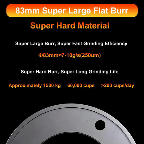 83mm flat burr for espresso coffee grinder, super hard material, designed for fast grinding efficiency, Boost Your Daily Grind Game With This Hardworking Flat Burr Espresso Coffee Bean Grinder Packing Slick Digital Timers And Tight Fineness Tweaks For Zero Hassle Home Or Shop Brewing.