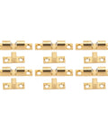 Set of six Double Ball Brass Bead Snap Lock Cabinet Door Catch With Adjustable Tension And Gold Screws for Cabinets Closets Drawers 70mm