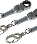 10mm Ratchet Wrench Keychain Set With Flexible Head Ultra-Compact Pocket Tool For Quick Fixes, 3 Pack, durable metal