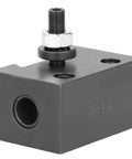 Top Shelf Quick Change Tool Holder For Mini Lathe And CNC Machining Builds Crafted From High Carbon Steel with clamping detail.