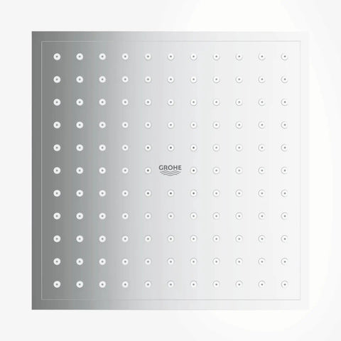 Euphoria Cube Rain Shower Head 2.5 GPM With Starlight Chrome Finish, square design, front view