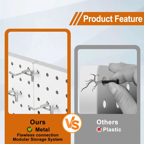 Comparison of Built Tough As Nails Eight Piece Steel Pegboard Panels 16 By 12 Inch Heavy Duty Wall Storage Rack For Garage And Shop Tool Organization Includes Full Drill Anchors And Screws Kit White vs plastic alternatives.
