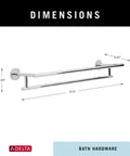 Trinsic 24-Inch Double Wall Mount Towel Bar In Polished Chrome Finish For Bathroom with dimensions 3.92 H x 27.30 L