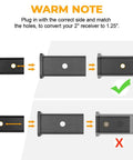 Diagram showing usage of Two Inch To One Point Twenty Five Inch Trailer Hitch Adapter Sleeve for Receivers