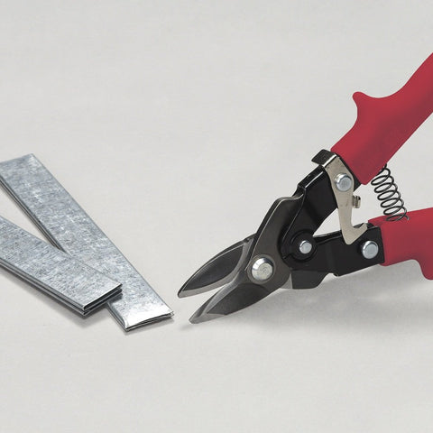 Max2000 Bulldog Aviation Snip With Red Grip For Precision Notching And Trimming In Heavy Metal And Layered Materials on display