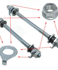 Three Eighth Inch Carbon Steel Bicycle Axle Nuts And Flange Shaft Nuts With Washers For Road And Mountain Bikes Front And Rear Wheel 16 Pieces Durable Rust Resistant Hardware closeup