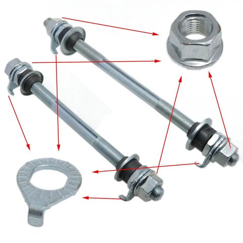 Three Eighth Inch Carbon Steel Bicycle Axle Nuts And Flange Shaft Nuts With Washers For Road And Mountain Bikes Front And Rear Wheel 16 Pieces Durable Rust Resistant Hardware closeup