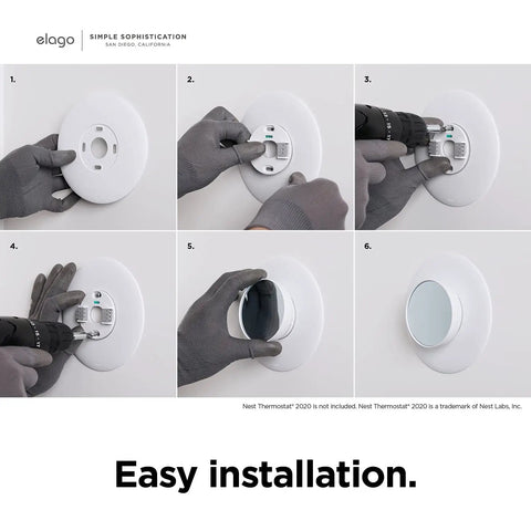 Wall Plate Cover Set For Google Nest Thermostat 2020 Snow Finish Durable Polycarbonate Material Easy Install sequence