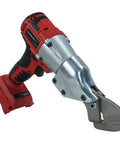 Milwaukee 18V Battery Powered Cordless Sheet Metal Shear With 360 Degree Pivoting Head And Brushless Motor, tool only, for cutting metal.