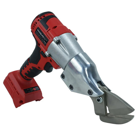 Milwaukee 18V Battery Powered Cordless Sheet Metal Shear With 360 Degree Pivoting Head And Brushless Motor, tool only, for cutting metal.