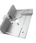 Dioche Aluminum Alloy Router Table Insert Plates Set For Woodworking with etching and grooves for precision routing tasks.