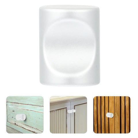 12 Pcs Matte Single Hole Cylindrical Cabinet Door Handles for Kitchen Cabinets, white pull with wood and cabinet views