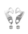 Two Pack Derailleur Hanger 38 CNC Alloy Rear Mech Dropout Replacement for Mountain Bikes, includes mounting nuts