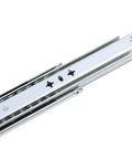 Beefy 20 Inch Drawer Slides With Full Extension Ball Bearings 3 Fold Locking 264 Lb Load Durable Built For RVs Trucks Industrial Drawers And Server Cabinets, steel rail close-up