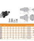 Hella Robust Sk40 FMB Face Milling Collet DIN 69871 CNC Fixture drawing with dimensions and specifications.