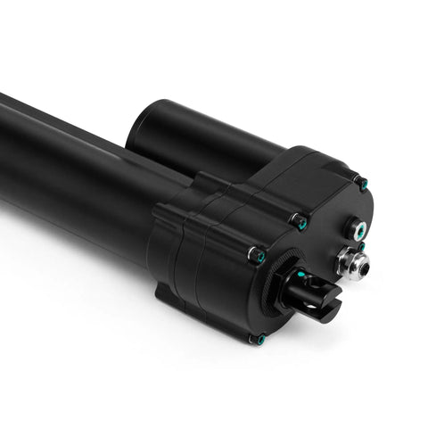Heavy Duty 12Vdc Electric Dump Bed Lift Kit Generating 899 Lbs Force And 11 Point 34 Inch Stroke side view of electric actuator with wiring options