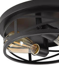 Black Flush Mount Ceiling Light Industrial Vintage Metal Cage Fixture Close To Ceiling For Kitchen Hallway Bedroom