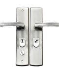 Heavy Duty Aluminum Alloy Universal Security Door Handle With Thickened Panel for Solid Grip, dual units with textured grips
