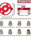 Diagram of Self Centering Doweling Jig And Drill Guide For Precise 3 To 10 Mm Holes showing sizes and components.