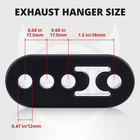 Exhaust Hanger Rubber Heavy Duty Adjustable Insulator Mount 4 Hole Universal Fit For Most Cars Trucks And SUVs, size shown