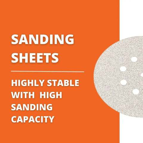 Hook And Loop Sanding Sheets 60 Grit 50 Pack For Metal Auto Body And Fiberglass with perforated disc visible
