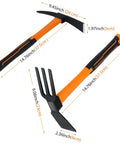 2 Pack Garden Hoes With No Slip Ergonomic Handles Carbon Steel Outdoor Tools Durable 2 Piece Set For Yard Work Weeding And Tilling