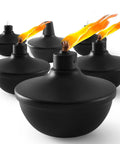 Six Pack Metal Table Top Torches With 23.5 Oz Citronella Fuel For Outdoor Parties And Garden Decor Refillable Flame Torches
