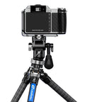 Slick Mini Leveling Half Ball Base With Buttery Smooth Ten Degree Tilt Adjustment Solid Cnc Aluminum Frame For Camera Gear on tripod.
