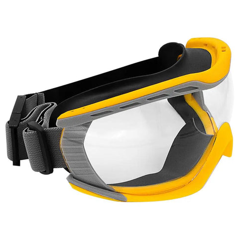 Straight Up Tough Commercial Safety Goggles With Crystal Clear Lens And Secure Flex Seals Lightweight Polycarbonate Frame Hella Comfortable Yellow 12 Pack Bulk Deal