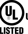UL listed certification logo for Dual USB Wall Outlet Charger 24W 4.8A Fast Charge Receptacle With Wall Plate 15 Amp UL Listed USB A Ports 100 to 120 Volt 50 and 60 Hz Easy Install White for Phones and Tablets.