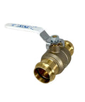 2 Pack 1 Inch Press Copper Ball Valve Full Port Brass Body Heavy Duty Lead Free NSF Certified Safe For Drinking Water, shown.