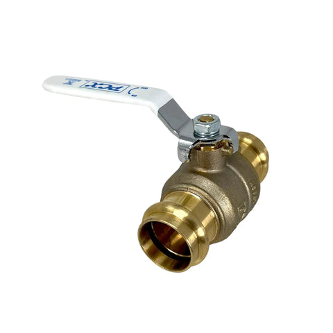 2 Pack 1 Inch Press Copper Ball Valve Full Port Brass Body Heavy Duty Lead Free NSF Certified Safe For Drinking Water, shown.