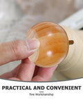 Close-up of Four Pack Round Wood Furniture Legs 5cm Unfinished Bun Feet for Nightstands Tables and Chairs Can Be Painted Replacement DIY Furniture Projects Height Boost.