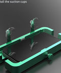 Stainless Steel Phone Disassembly Fixtures With Antislip Clamp for electronics repair, featuring suction cups and screen fastening tool