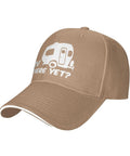 Classic Unisex Trucker Cap With Curved Brim And Adjustable Back Strap In Natural Color For Men And Women All Day Comfort And Casual Dad Hat Vibe For Everyday Outdoor Activities featuring RV design
