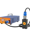 Powerful 1380W Magnetic Induction Auto Body Dent Repair Tool For Paintless Dent Removal Kit With Hot Box Heating shown in blue case.