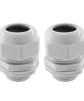 Two Pack 1 Inch NPT Cable Glands Nylon Cord Grips Waterproof Strain Relief Wire Glands And Connectors Grey for Electrical Installations