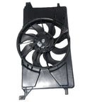 Radiator Cooling Fan Assembly For Ford Focus 2012 To 2018 Heavy Duty AC condenser motor view from above with seven blades.