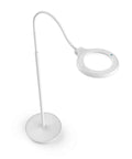Rechargeable LED Floor Lamp With 5-Inch 2X Magnifier And 5X Bifocal, 59 Color-Adjustable LEDs shown in white with adjustable stand