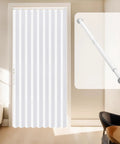 Blackout Magnetic Door Curtain Set With Included Curtain Rods For Patio Door And Accordion Doorway White 42W X 78L 1 Pack Easy Install