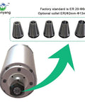 Water Cooled CNC Spindle Milling Motor 110V 2.2KW 24000RPM High Speed Engraving Machine Spindle With 80mm ER20 Collet and optional sizes