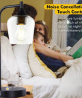 Industrial Table Lamps Set Of 2 For Bedroom And Living Room Dimmable 3 Way Touch Control Nightstand Lamps Black Finish With USB Ports E26 Bulbs Included near family reading
