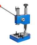 Built Like A Tank Desktop Arbor Press, 0.5 Ton Heavy Duty Cast Iron Manual Stamping Press, blue color with lever for precise bearing installation.