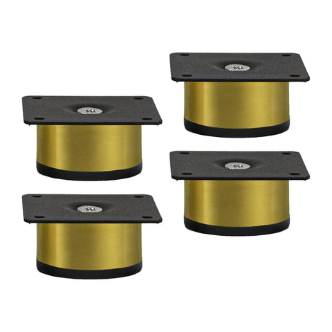 Stainless Steel Sofa Legs 4 Piece Set With Mounting Plates And Screws Non Slip Floor Protectors Gold Tone Aureate 5x3cm