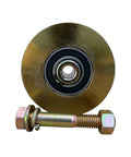 Heavy Duty 4 Inch Solid Steel V Groove Gate Wheels 2500 Pounds Capacity Sliding Gate Rollers With Smooth Dual Bearings Built Legit Tough For Driveway Automation Pair with roller and bolt.