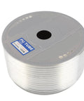 Top Shelf Transparent PU Air Hose Featuring 10mm OD And 6.5mm Inner Bore Stretching 328 Feet Of Ridiculously Flexible Pneumatic Tubing For Hassle Free Compressor Hookups On Any Job Site, coiled roll view.
