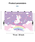 Baby Safe Car Sun Shade With Double Opening Side Window Coverage, unicorn design, 70x50 cm, pastel colors, rainbow, clouds