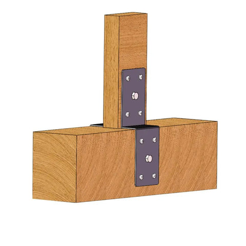 Beefy 4 Pack Heavy Duty Steel Z Brackets Set, 6 Inch Post To Beam Supports, Double Angle Channel Corner Braces For Wood Shelves, DIYers' Lumber Connectors, Pergola Hardware, 3mm Thick, Black